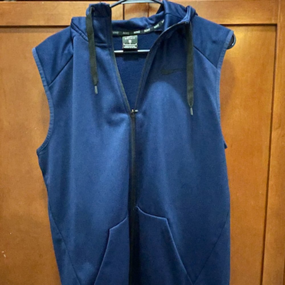 Nike full zip cut off hoodie Navy